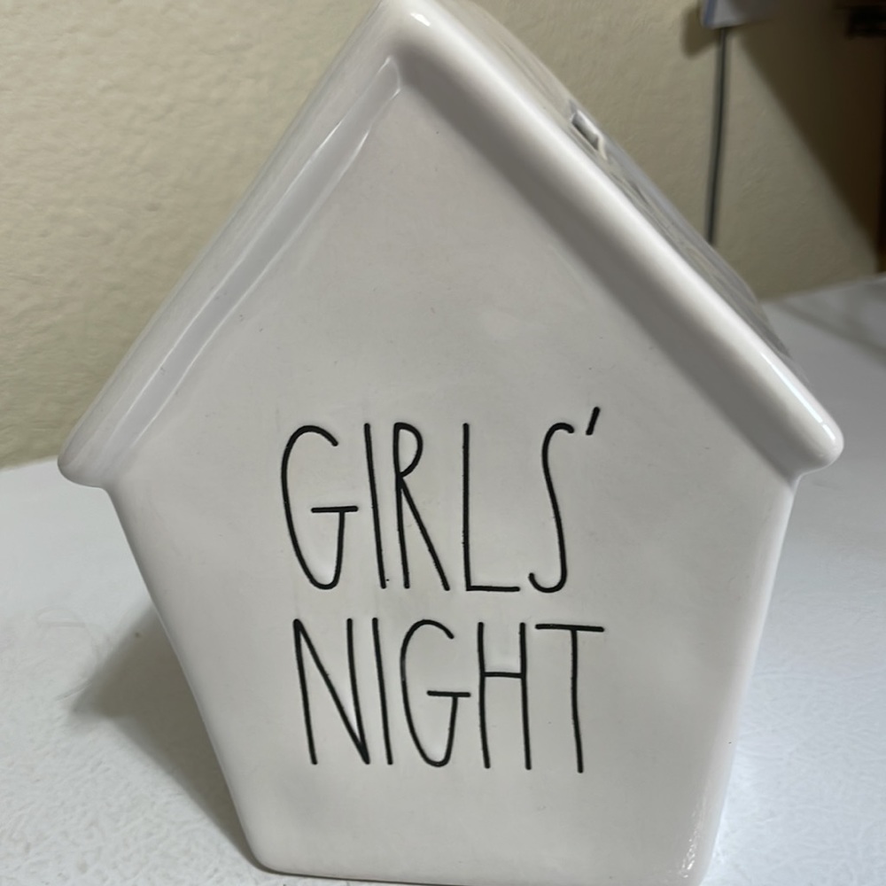 Rae Dunn “GIRLS NIGHT” Long Letter Bank. Excellent Condition.